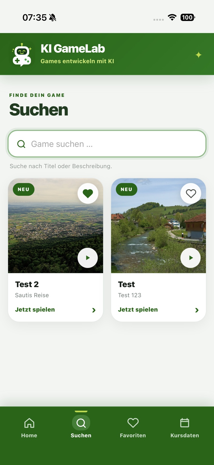 Suche im KI GameLab
